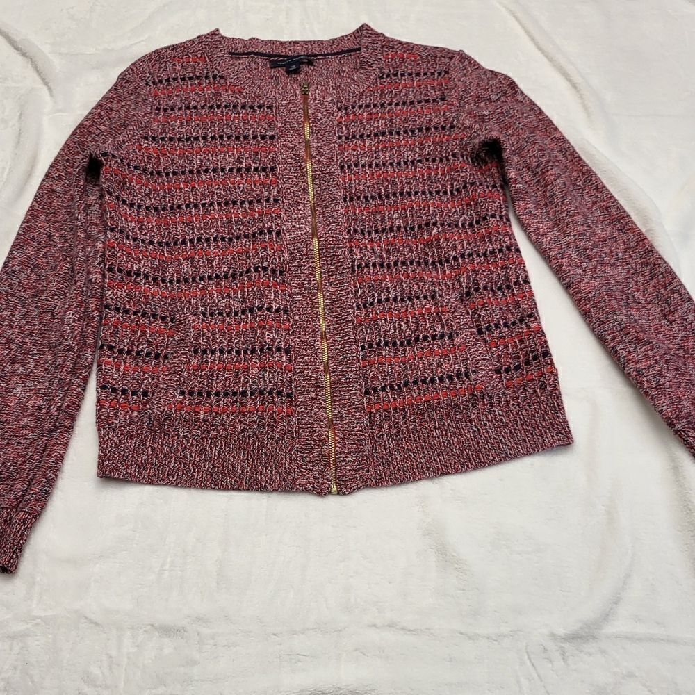 Tommy Hilfiger Women Sweater Zipper up/Down Red